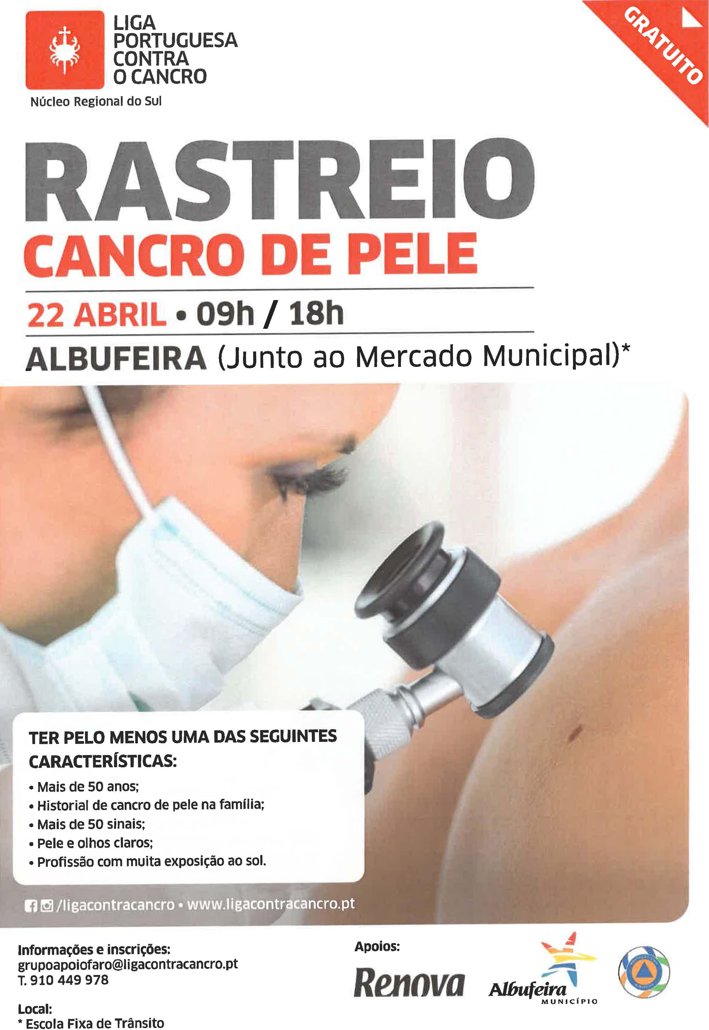 Imagem Rastreio - Cancro de pele - 22 de abril